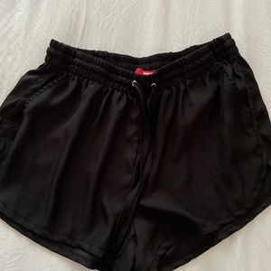 Silky black shorts